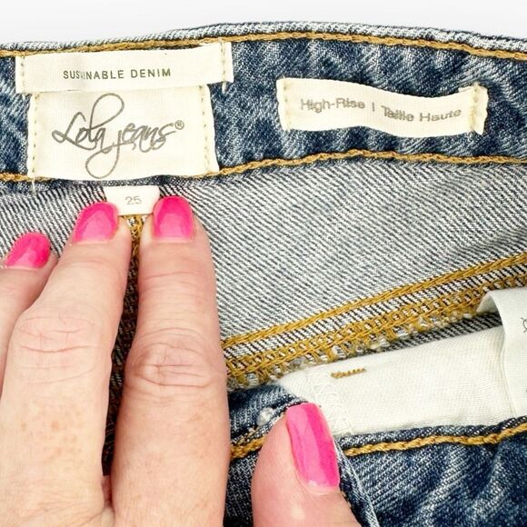 LOLA JEANS NWT Liana High-Rose Short in Stormy Sky Blue- size 25 - Picture 5 of 7